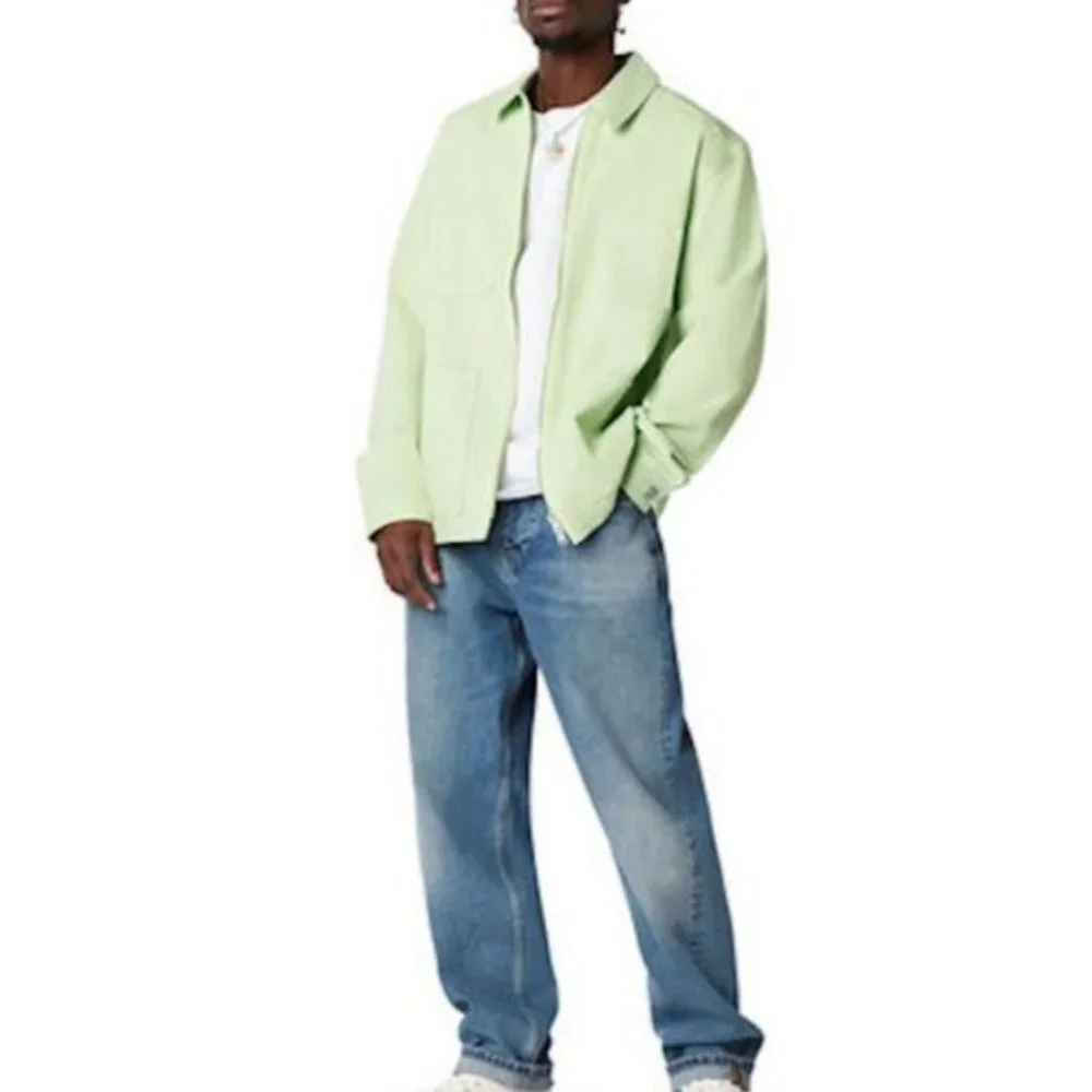 💖MEGA SALE💖Converse Mens 10020896-A07 Zip Front Long Sleeve Shirt Cotton Green